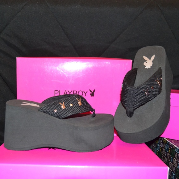 playboy platform sandals